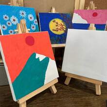 10*10迷你油画框，帆布油画框，数码绘画画架，桌面小型油画框，亚克力DIY手绘素描儿童小型画板（包装袋随机） - 彩色 - 查看 4