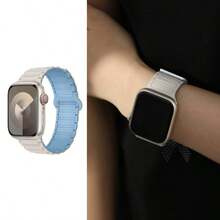 1条磁性硅胶表带，兼容 42mm 41mm 40mm 38mm，适用于 Series 11 10 9 8 7 6 5 4 3 SE 2nd Ultra，男女通用单环硅胶表带 - 38/40/41/(S10/11-42mm) - 查看 21