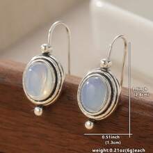 Vintage Dangle Earrings, Bohemian Elegant Style, Luxury Minimalist Design, Ideal For Anniversary, Birthday, Party And Evening Gown - Silver - View 6