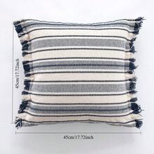 1 件条纹流苏抱枕套 | 不含枕芯，45*45 厘米/17.72*17.72 英寸 - A - 查看 7