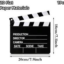 2D Flat Paper 1/3/5/7 Clapperboard, Paper Clapperboard Movie Director Clapper Board, Writable & Cuttable Action Scene Board, Movie & TV Photography Prop - Multicolor - View 14