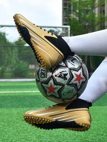 1 Pair Unisex Adult & Youth Professional Studded Football/Soccer Shoes, Low-Top Outdoor Team Competition Sports Shoes, Suitable For Artificial Turf, Sand, Natural Grass, Indoor Court, Lightweight High-Performance Professional Soccer Cleats - Gold - View 7