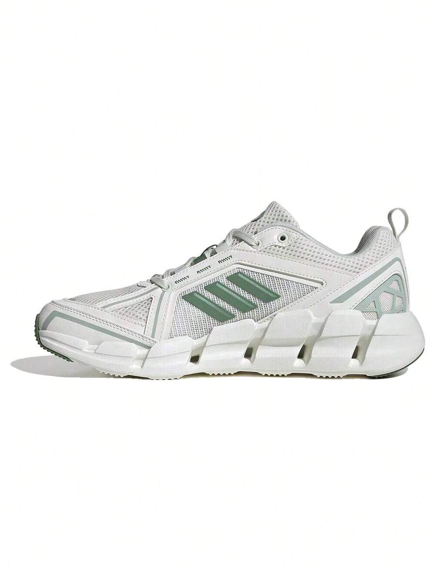 Adidas 男女新款透氣網麵慢跑休閒運動跑步鞋 - 灰色/綠色 - 查看 1