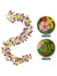 1pc UV Resistant Artificial Hanging Vine, Eucalyptus & Violet Silk Flower Garland For Indoor Outdoor Wedding Home Party Decoration,Spring Outings, Mother's Day,Graduation Season - Multicolor - View 5