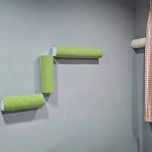 Panneau de grattage cylindrique autoadhésif pour chat, sans perçage nécessaire, peut être utilisé de manière indépendante ou librement combiné en forme de L, d'escalier, de Y et d'autres designs en tant que cadre d'escalade murale/panneau de grattage pour chat, créant un parcours personnalisé, un terrain de jeu d'escalade murale pour les chats tout en satisfaisant leurs besoins de grattage. Disponible en vert citron, brun foncé et beige - L - Voir 11