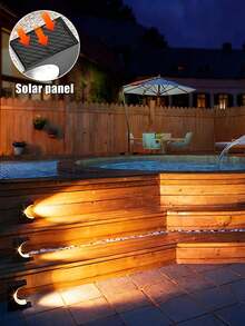1pc Upgraded Solar Stair Light, Solar Wall Light, Solar Step Light, Deck Post Light, Solar Outdoor Stair, Step, Patio And Pathway Decorative Light - Solar Staircase Lights - View 10