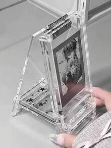 1pc 3-Inch Transparent Acrylic Display Stand, Shatterproof Acrylic Material, Minimalist Style Desktop Display Rack For Photos, Cards, Collectibles, Home/Office/Dorm Desk Decor - Multiple Styles - View 9