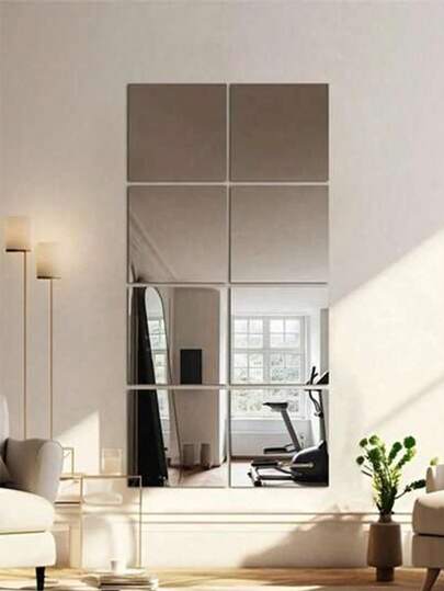 6/10/14 قطعة ملصقات حائط مرآة أكريليك | ملصقات حائط مربعة سميكة قابلة للتركيب | مرايا أكريليك ديكورية ثلاثية الأبعاد | مرايا غرفة الملابس المنزلية | مرايا صالة الألعاب الرياضية والممر | ملصقات حائط | ديكورات منزلية | ديكور الربيع | تجديد المنزل | ملصقات ديكورية