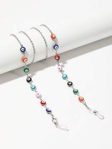 1pc Multicolor Evil Eye Beaded Glasses Chain, Fashion Glasses Chain,Fashion Anti-Lost Eyeglass Chain For Women Daily Wear. - Multicolor - View 11
