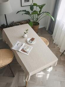MeijiaMo 1 Stück rechteckige Tischdecke mit Blumen Muster, nordischer, lässiger Stil Dekor, staubdicht, Tischsets, geeignet für Küche, Esszimmer, Hotel, Outdoor, Partys, Feste, alle Jahreszeiten - Verschiedenfarbig - Übersicht 17