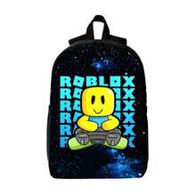Ro Loxs Gamer Cute Fanart Backpack Large Capacity Lightweight School Bookbag Suitable Daily Or Travel, Holiday - đen - Xem 2