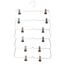 1/2件装可折叠四层黑色裤架，节省空间的衣柜收纳架 - 黑色 - 查看 5