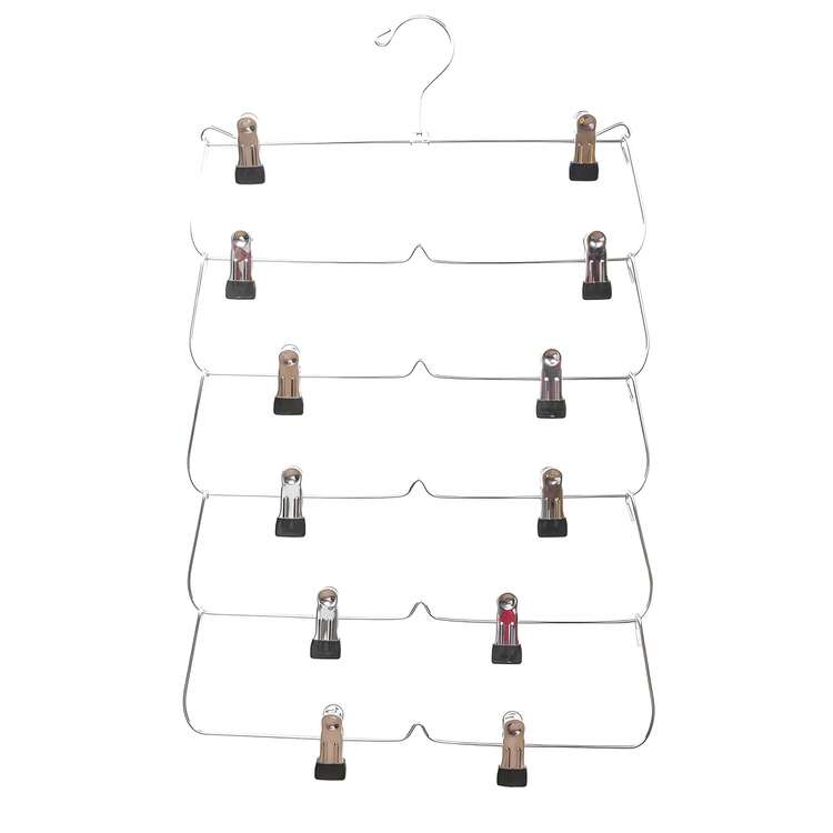 1/2件装可折叠四层黑色裤架，节省空间的衣柜收纳架 - 黑色 - 查看 5