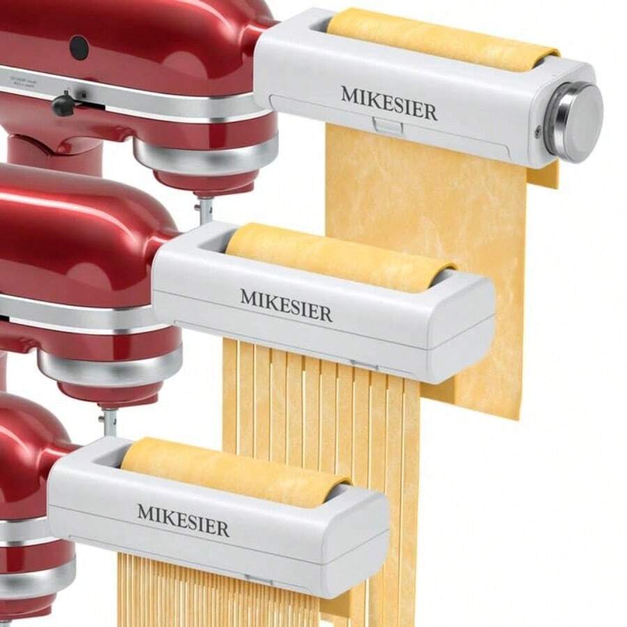 3 Piece Pata Maker Attachment For  Tand Mixer Noodle Maker 3 PC Et Of Pata Roller Fettine Cutter Paghetti Cutter Pata Attachmen Acceorie With Cleaning Br - White - View 1
