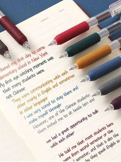 6/8pcs Retro 8-Color Neutral Pen Set, 6-ColorThe Color Of Morandi,Signature Pen,Writing Drawing Handbook Office School,Suitable For Office, Meeting, Study Notetaking, Calligraphy, Highlight Marking,And School, Back To School Supplies