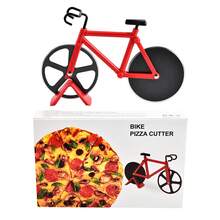 Ein Doppelrad-Pizzaschneider aus Stahl mit Fahrrad-Design, unverzichtbar für private und professionelle Küchen, ein lustiges Dekorationselement für Partys und leicht zu reinigen. - Verschiedenfarbig - Übersicht 3