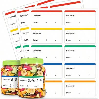 100 pièces Étiquettes alimentaires, autocollants amovibles pour suivre les dates d'expiration, convient pour les contenants, les réfrigérateurs et le stockage des aliments surgelés, sans laisser de résidu