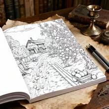 New Hot Selling Rural Scenery Coloring Book, Coloring Pad, Fill-In-The-Blank Coloring Book, Doodle Painting Book - Multicolor - View 2