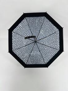 Leopard Print Transparent Automatic Reinforced Windproof Straight Umbrella, Apollo Bubble Umbrella,Umbrella / Compact Umbrella / Travel Umbrella / Windproof Umbrella / Folding Umbrella / Rain Umbrella / Automatic Umbrella / Uv Umbrella / Sun Umbrella /Umbrella - Multicolor - View 7