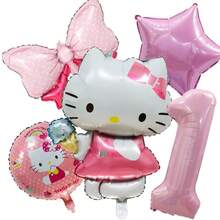 Bộ bóng bay trang trí tiệc Sanrio, Bộ bóng bay số Hello Kitty màu hồng KT, Bộ bóng bay trang trí tiệc, Bộ bóng bay hình hoạt hình Hello Kitty dễ thương, Trang trí không gian bằng bóng bay, Bóng bay sinh nhật Hello Kitty, Bóng bay tiệc ngày lễ - Xem 19