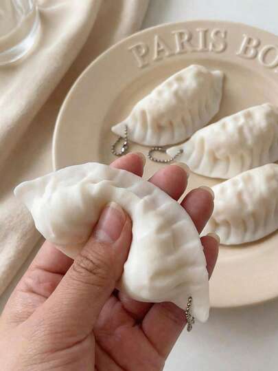1pc Creative Cute Simulated Dumpling Soft Toy, Stress Relief Toy, Student Gift, Hanging Decor