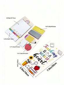1 Set Teacher's Day Gift Sticky Note Set,Colorful, Self-Adhesive Pads With Educational Design, Suitable Back To School For Teachers Gift- Includes Notebook, Planner, Pencil, Etc. - School Office Supplies, Teacher Gifts,Back To School Season, Back To School Season, Graduation Season, Back To School Gifts, Graduation Gifts - 彩色 - 查看 5
