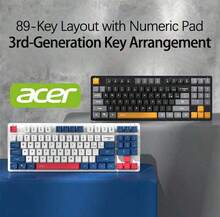 Acer OKW216 游戏键盘：89 键优化布局 + 专用快捷键，机械开关，触感反馈，阶梯式防泼溅键帽，经久耐用，适用于网吧，高性能、高性价比，适合家庭/办公室使用。 - 查看 3