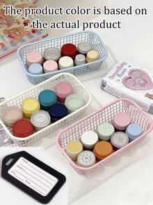 1/2/3/4pcs Decorative Storage Baskets, Smooth Edge Reinforced Metal Wire Mesh Organizer Rack, Suitable For Teachers And Artists' Desk Storage Boxes, Can Be Used To Organize Painting Tools, Toiletries And Daily Sundries, Suitable For Office, Bedroom Or Home Storage, Desk Organizer Travel Season - Multicolor - View 11