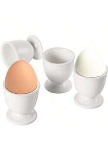 4pcs Egg Cup Set, Soft Boiled Egg Holder Suitable For Breakfast And Lunch, Halloween, Christmas And Easter Gift, Egg Cups, Egg Trays, Egg Racks, Practical Egg Holders, Stemmed Egg Racks, Breakfast Tableware - Multicolor - View 1