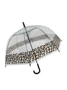 Leopard Print Transparent Automatic Reinforced Windproof Straight Umbrella, Apollo Bubble Umbrella,Umbrella / Compact Umbrella / Travel Umbrella / Windproof Umbrella / Folding Umbrella / Rain Umbrella / Automatic Umbrella / Uv Umbrella / Sun Umbrella /Umbrella - Multicolor - View 13