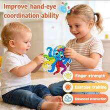 Octopus Color Sorting Sensory Toy, Novel Preschool Fine Motor Skills Training Toy, Endless Building Blocks For Pre-School Learning Activities, Children Finger Exercise Toy - Multicolor - View 3