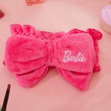 Miniso Diadema de pelo con lazo extra grande y diadema deportiva absorbente del sudor de la serie Barbie, con patrón de elementos de Barbie a la moda, ligera y portátil, multifuncional para el hogar y al aire libre, gran regalo para niñas (1 pieza) - Multicolor - Ver 3