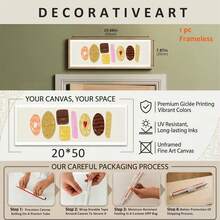 1pc Colorful Cookies Frameless Panoramic Kitchen Decor Canvas Poster Print, Food Themed Wall Art Suitable For Living Room, Bedroom, Dorm - Colorful Cookies - View 7