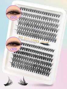 228/240片蓬松睫毛簇，30D/40D/50D/60D/80D/100D单根睫毛，浓密簇状睫毛嫁接，D卷度，9-18毫米细密簇状睫毛，适合旅行、日常佩戴（新手友好）、婚礼、约会、派对、节日，也是圣诞节/万圣节/送礼佳品。 - D - 查看 8