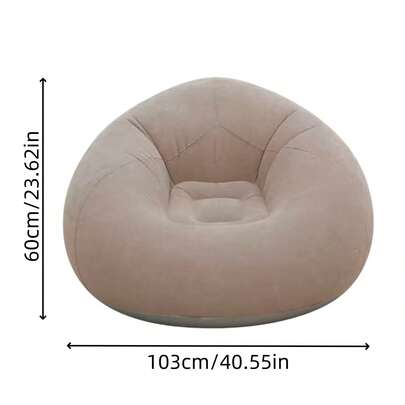1 Piece Inflatable Lazy Chair - Portable Foldable Single Lazy Sofa With Soft Bristles, No Assembly Required, For Indoor/Outdoor Use, Camping And Home Relaxation, Inflatable Furniture, Indoor Relaxation, Modern Decoration, Durable Plastic, Camping Inflatable Sofa, Inflatable Chair, Inflatable Bed, Air Sofa, Inflatable Armchair/Movie Chair, Compressed Foam Armchair, Foam Armchair, Armchair, Living Room Armchair, Living Room Sofa, Lazy Sofa,