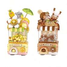Máquina Gashapon mini linda compatible con bloques de construcción, serie de modelos de máquina de garra, Black Sugar Bobos, Flores azules de coco, adornos para decoración del hogar, adecuados como regalos - Multicolor - Ver 5