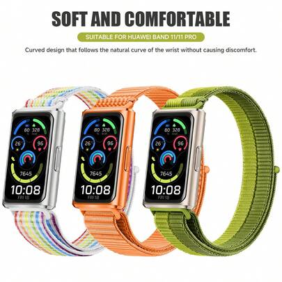 适用于华为手环 11/11 Pro 的发圈式表带，配件运动弹力尼龙表带，兼容华为智能手环 11 NFC