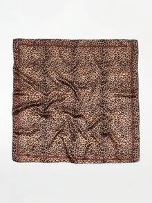 1 件女士时尚复古豹纹头巾，休闲百搭，柔软亲肤，适合所有季节 - 03-咖啡 - 查看 3