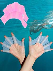Blue Diving Swim Fins, Silicone Hand Paddle Fins With Webbed Fingers And Toes, Suitable For Adult Men And Women, Outdoor Swimming Gear - Multicolor - View 2