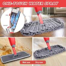 Spray Mop For Floor Cleaning, Wet Mop For Hardwood, Tile, Laminate & Vinyl Floors With 3 Washable Microfiber Pads, Absorbs Pet Hair & Dust, Compatible With  Powermop - Màu đỏ - Xem 2