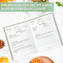 Perfect Blank Recipe Book - Recipe Book To Write In Your Own Recipes,Organize Your Recipes- Waterproof Cover And 186 Blank Pages Recipe Notebook (Dark Blue) - Spring Green - View 4