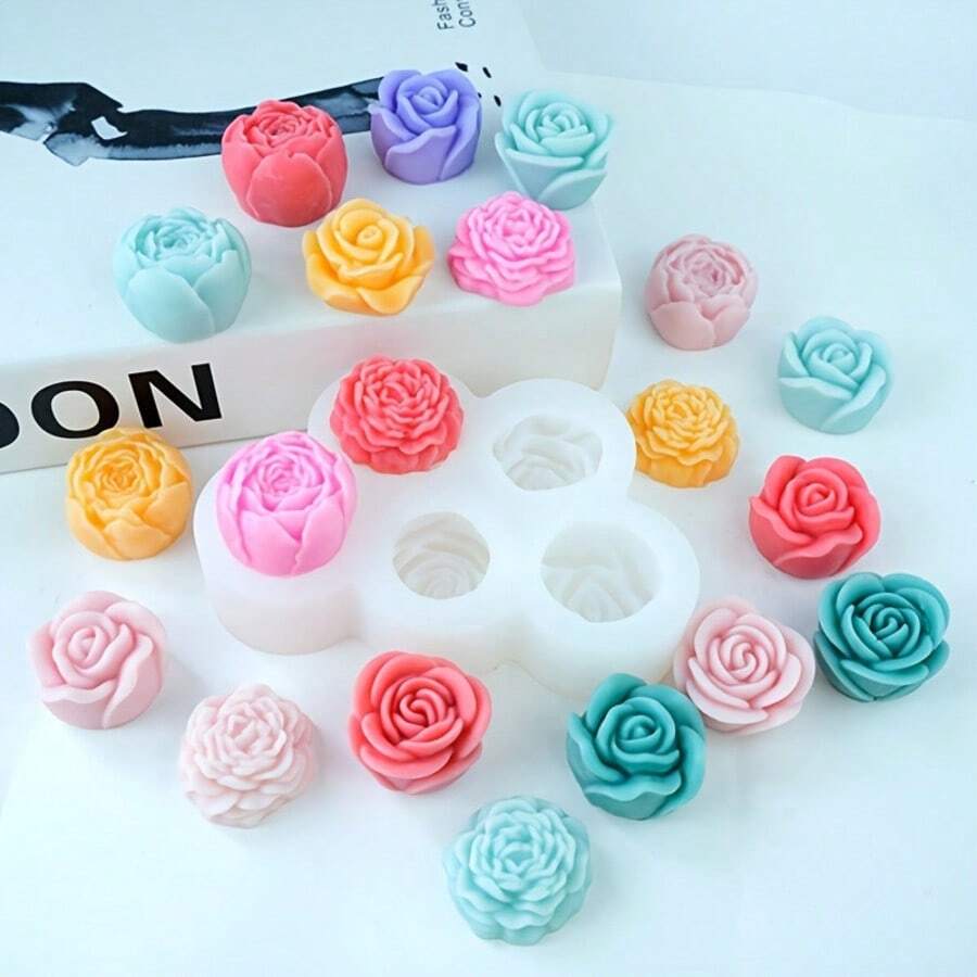 1 khuôn làm nến và sáp hình hoa 5 trong 1 tự làm, bao gồm hoa hồng, hoa mẫu đơn và các hình dạng khác, thích hợp cho xà phòng, đất sét nhựa, thạch cao và các dự án thủ công khác.