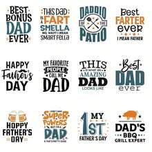 Bộ 4 miếng dán cốc chủ đề Ngày của Cha, in UV DTF, phù hợp với cốc thủy tinh 16 oz và cốc cà phê - Độ bám dính cao (Chỉ bao gồm miếng dán, không bao gồm cốc) - Nhiều màu - Xem 9