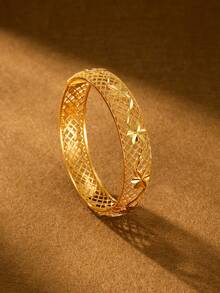 1/3 piezas Brazalete vintage chapado en oro de 24K, diámetro de 60mm, abierto, adecuado para uso diario de mujeres, sin caja de embalaje - Patrón cinco de Oriente Medio - Ver 6