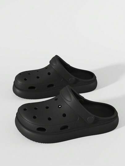 男女皆宜的简约纯色EVA一体式透气木屐，时尚花园鞋，休闲沙滩凉鞋，适合夏季室内外穿着