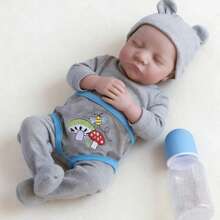 ziyiui 45 Cm/19 Inch Cute Reborn Baby Doll, Soft Vinly Lifelike Newborn Toy, Birthday And Christmas Gift - Màu xanh lam - Xem 8