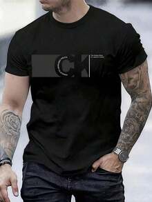 Camiseta unisex.Para hombres.Manga corta.Camisa T de manga corta.Ropa de primavera.Ropa de verano.Prenda de vestir.Prenda superior.Ancho.Silueta grande.Diseño con estampado.Regalo.Regalo.Estilo street.Primavera.Verano.Otoño.Invierno.Para hombres. - Blanco y Negro - Ver 1