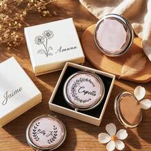 Personalized Compact Mirror With Name , Custom Engraved Pocket Mirror, Custom Foldable Makeup Mirror For Wedding Party Favors - Multicolor - View 4