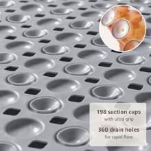 Bath Tub Hower Mat Non Lip Bathtub Floor Liner Ma For Inide Hower  Ucn Cup And Drain Hole For Feet Crng Hine Wahable Oft On Feet 3x16 Inch Grey - Grey - View 3
