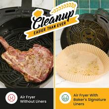 Air Fryer Liners 8 Inch Air Fryer Parchment Paper Non-Stick Air Fryer Disposable Liners 150Pcs Round Air Fryer Liners Extra Strong Air Fryer Paper Liners 150 Pcs Round Disposable Airfryer Paper Liners – Non-Stick And Oil Proof For Easy Cleanup, Great For Oven, Pans & Baking – 8 Inch For 5-8 Qt Basket By Kitchen Essentials - A - View 5